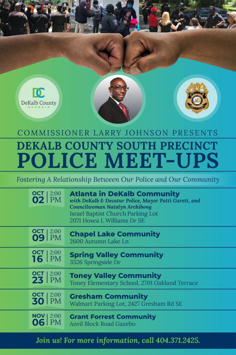 Commissioner Larry Johnson DeKalb County South Precinct Police Meet Ups